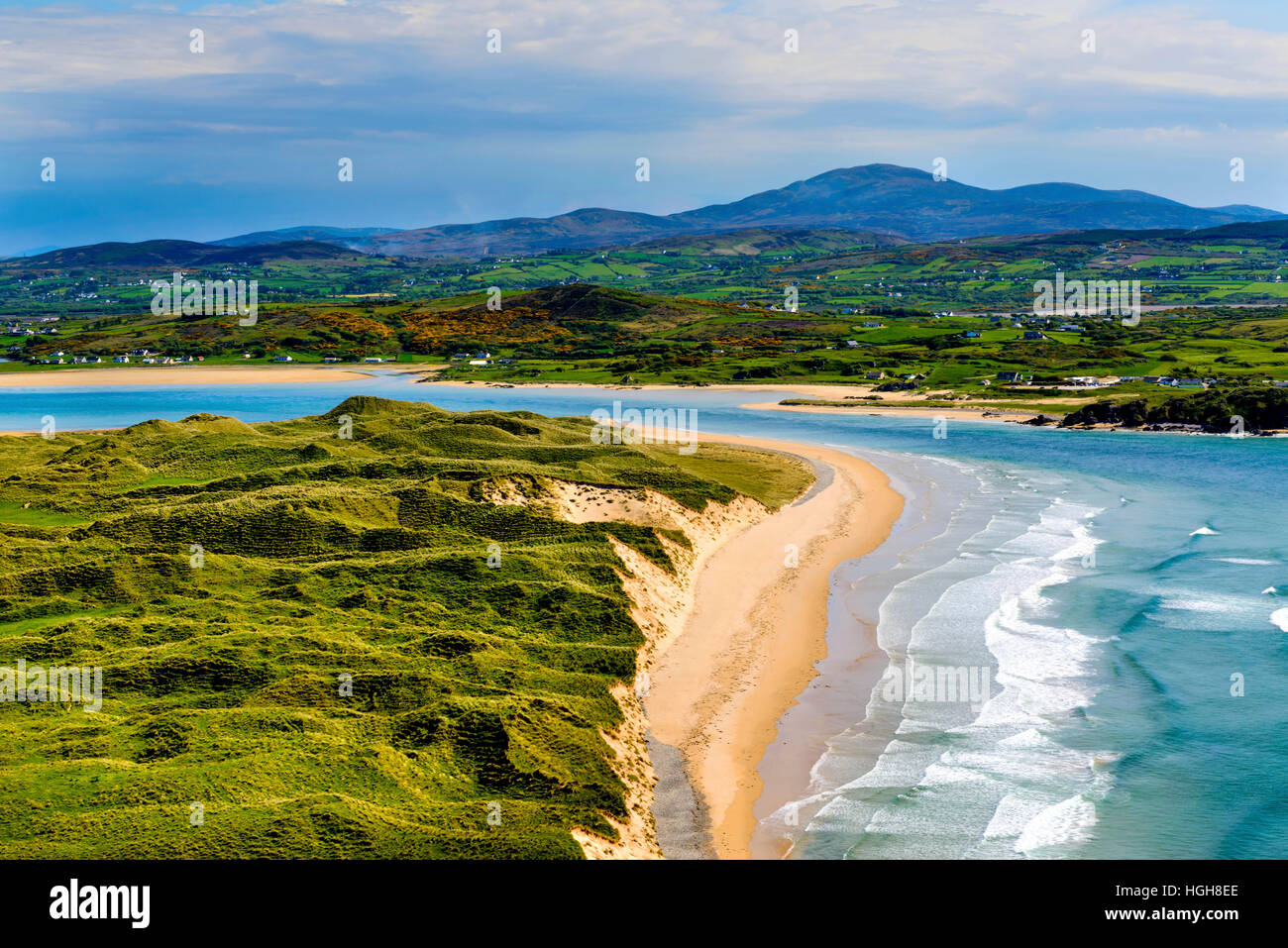 Cinq Doigts Strand Inishowen Irlande façon sauvage de l'Atlantique Banque D'Images