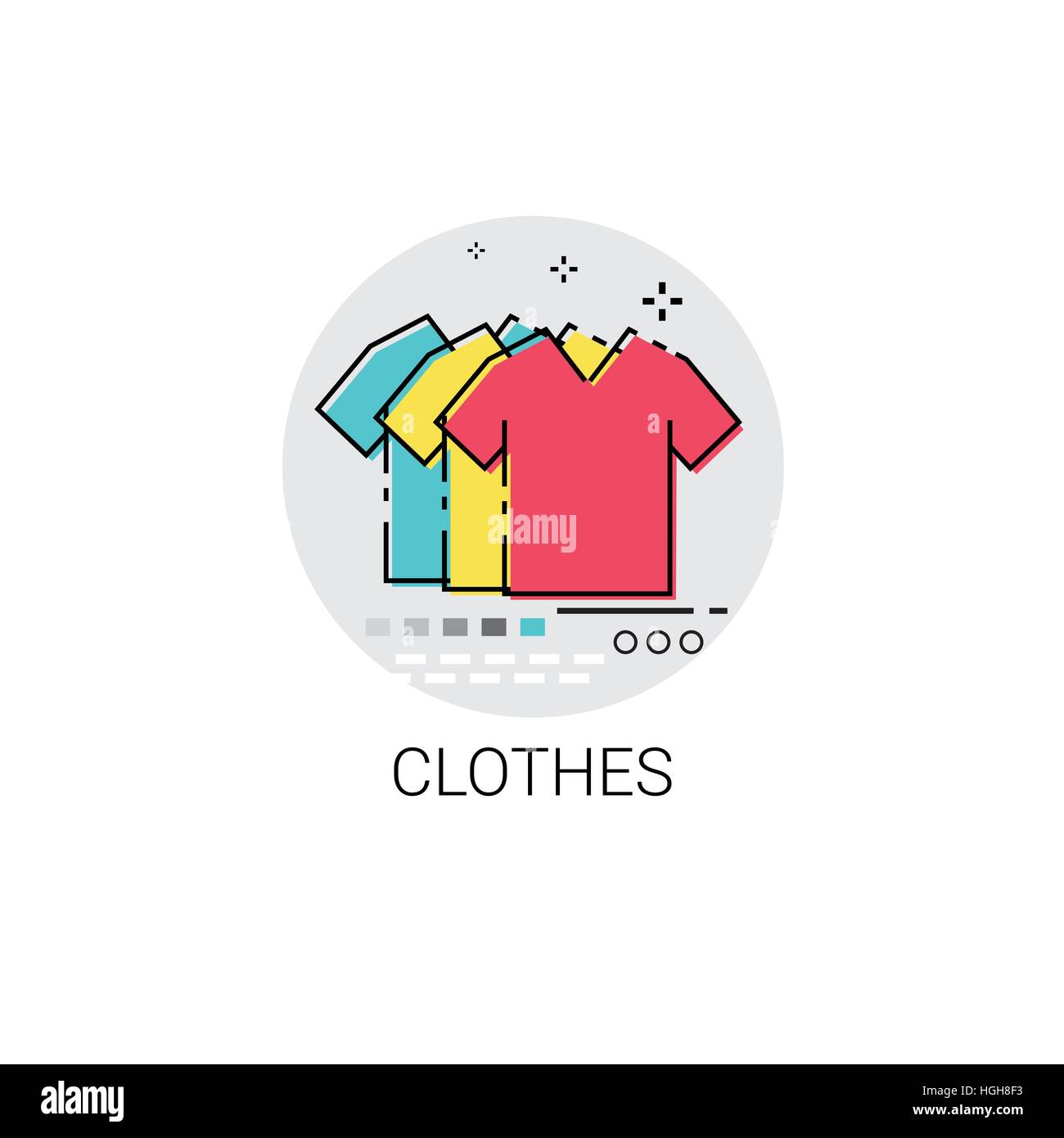 Vêtements Vêtements Mode Icône Boutique Illustration de Vecteur