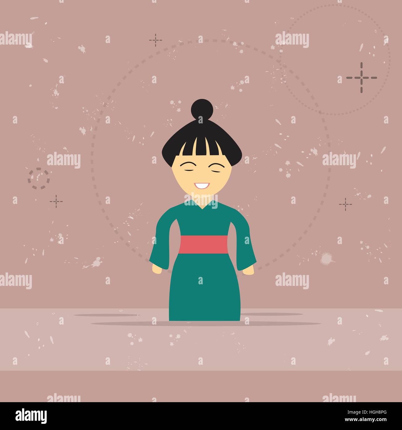 Femme asiatique asie Personnage Mix Race Businesswoman Illustration de Vecteur