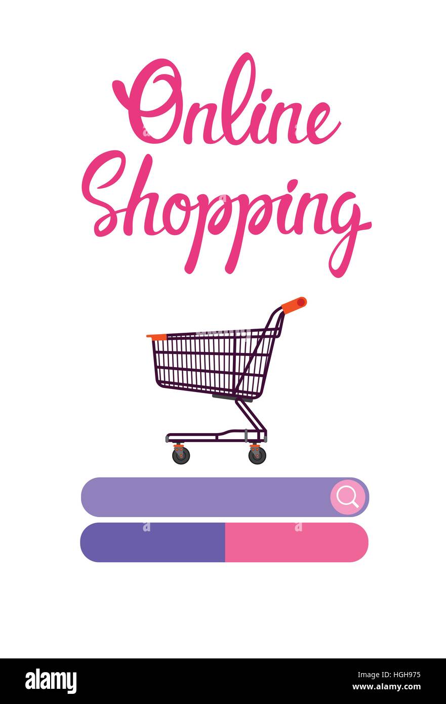 Bannière en ligne Concept Ecommerce Illustration de Vecteur