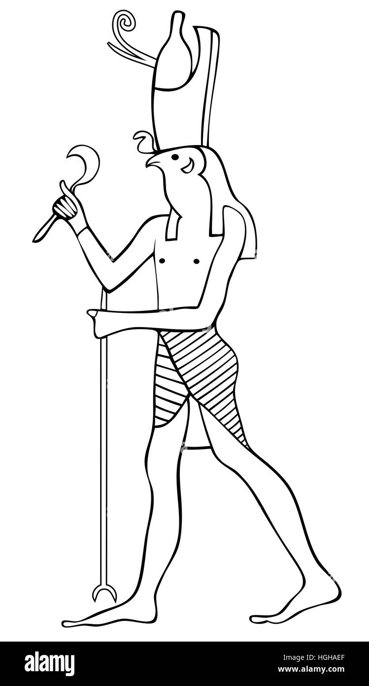 Horus - Dieu de l'Egypte ancienne Banque D'Images