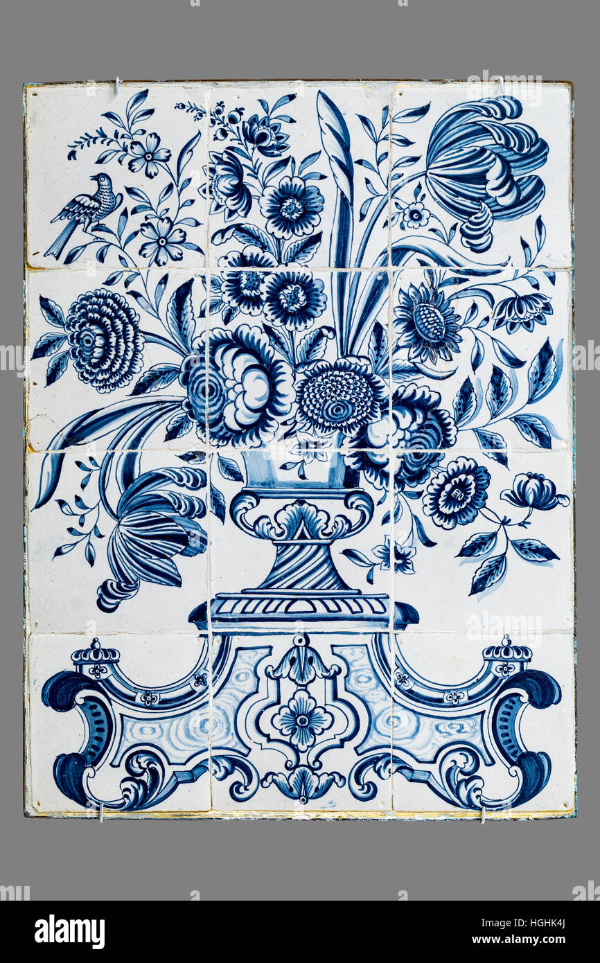 Old Dutch tuile du xvie au xviiie siècle Banque D'Images