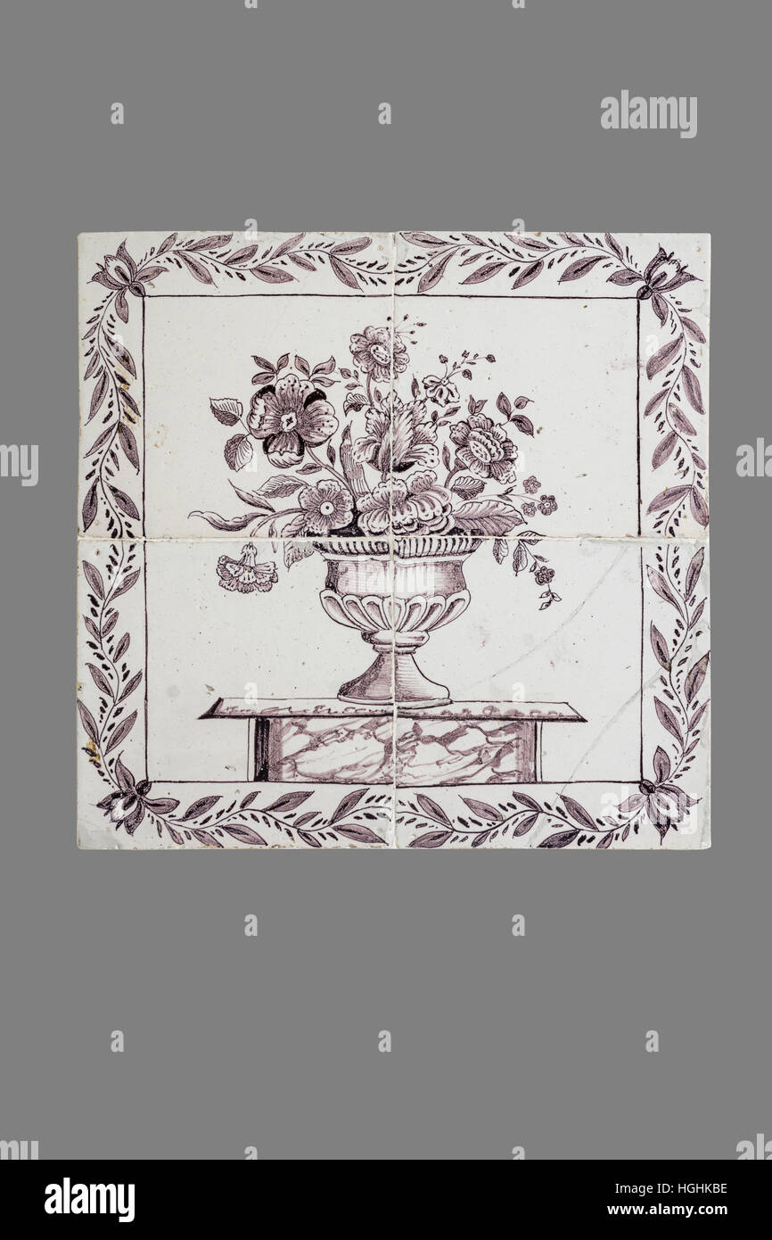 Old Dutch tuile du xvie au xviiie siècle Banque D'Images