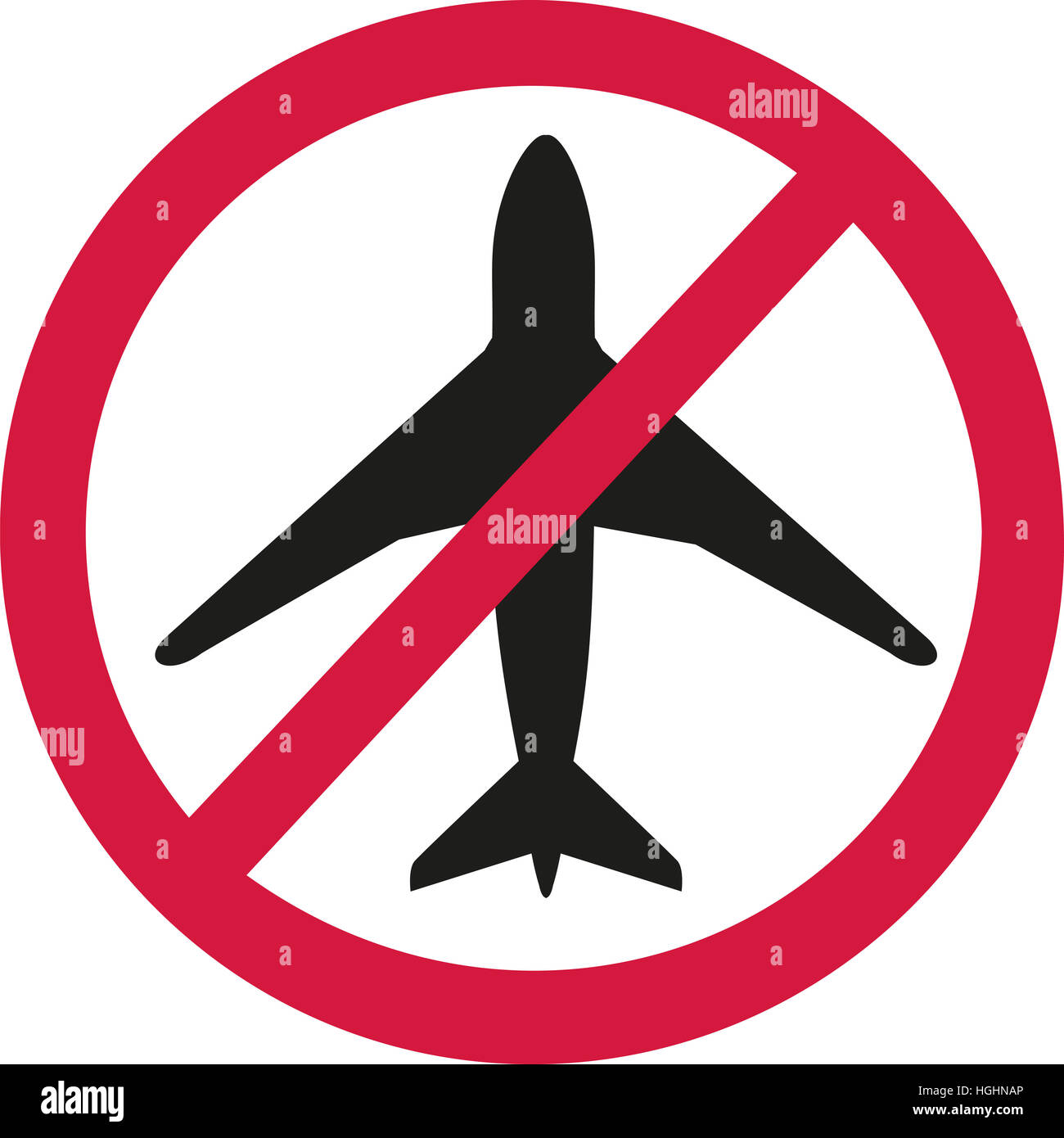 En signe d'interdiction d'avion - avions interdit Banque D'Images