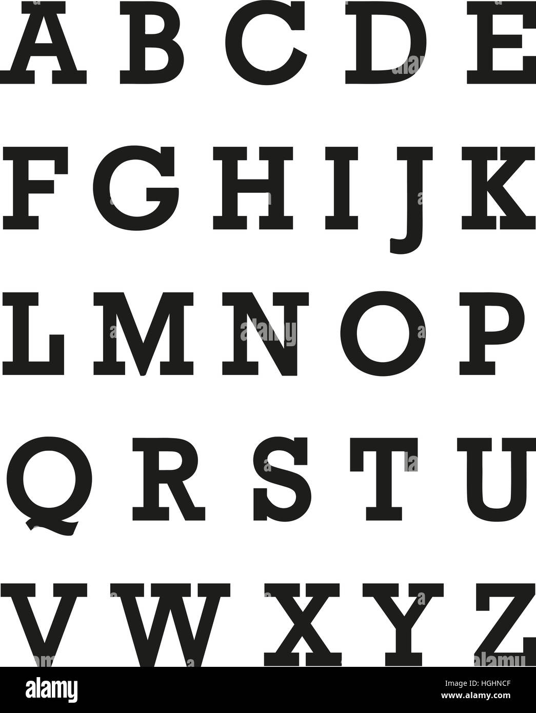 Alphabet simple Font Banque D'Images
