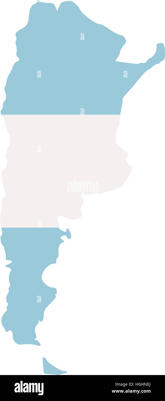 Carte de l'Argentine avec drapeau Banque D'Images