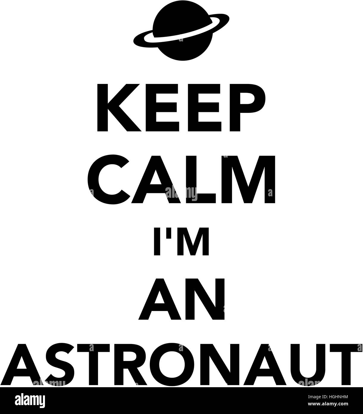Restez calme Je suis un astronaute Banque D'Images