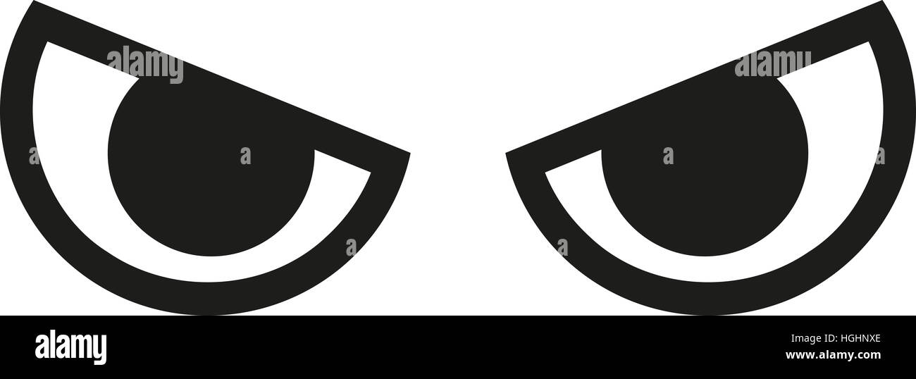 Yeux cartoon en colère Banque D'Images