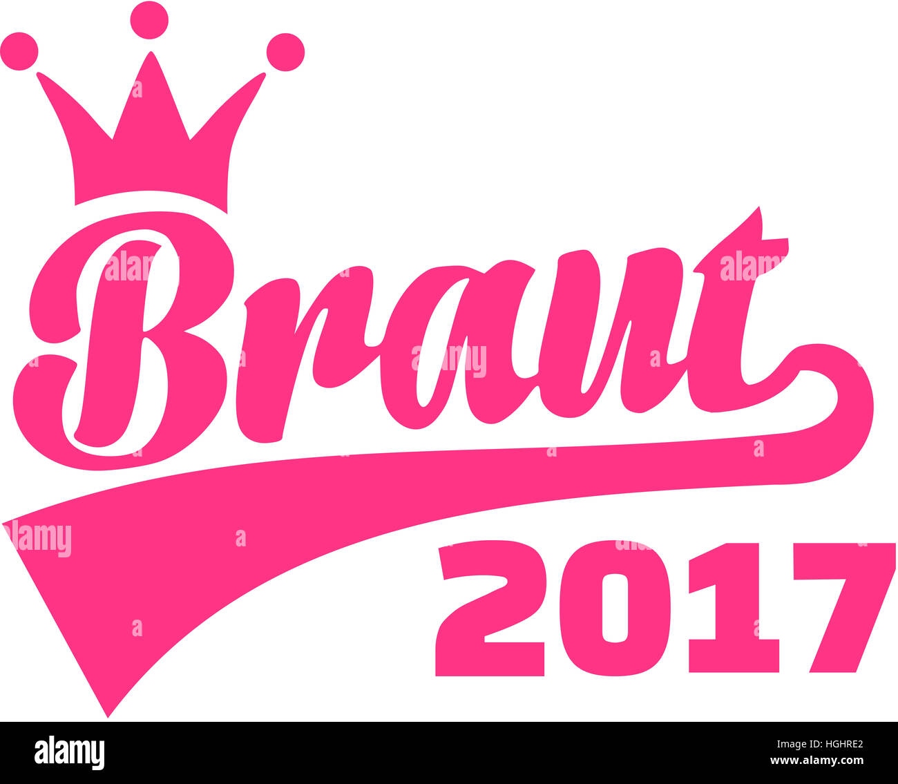 Mariée en 2017. Retro allemand font. Banque D'Images