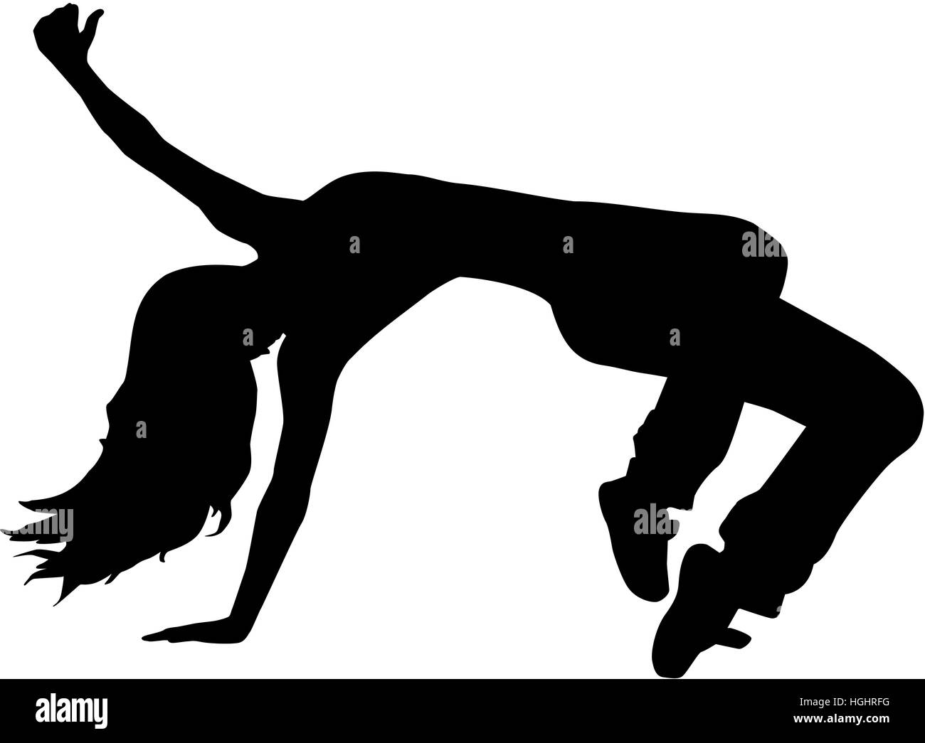Femme de breakdance Banque D'Images