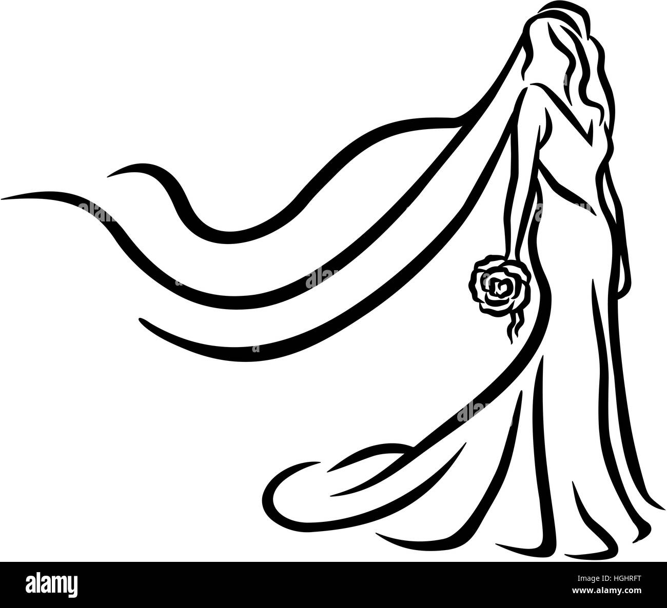 Mariée caligraphy abstrait Banque D'Images