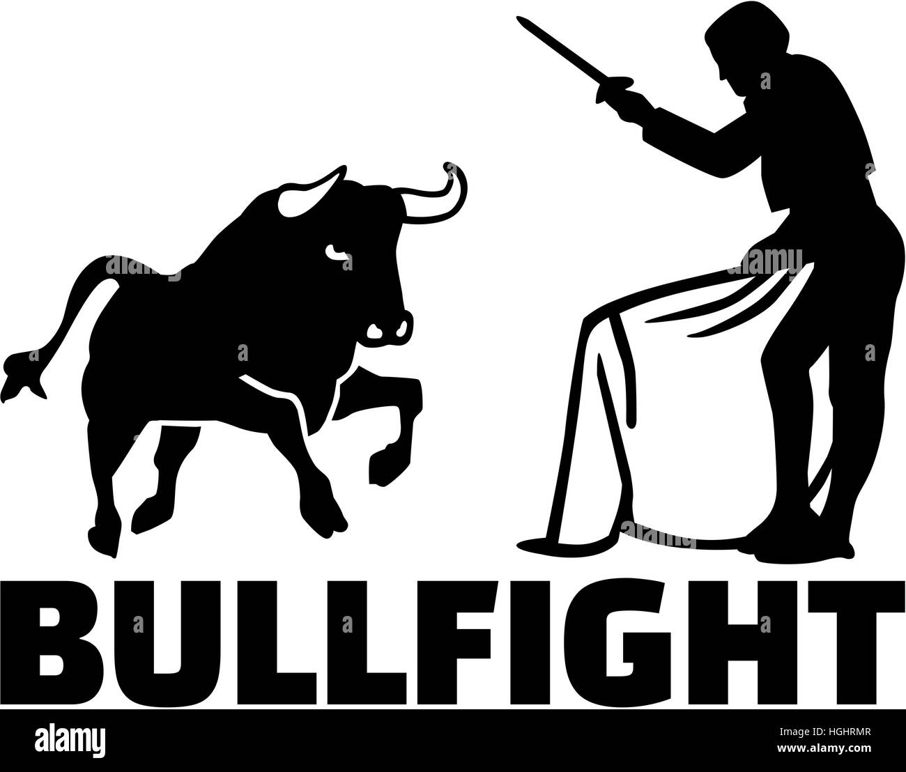 Torero avec bull fighting Banque D'Images