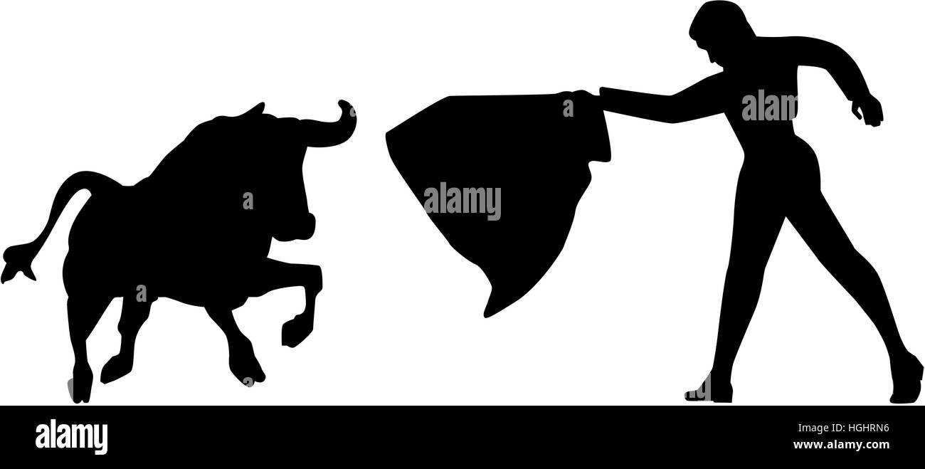 Corrida torero silhouette Banque D'Images