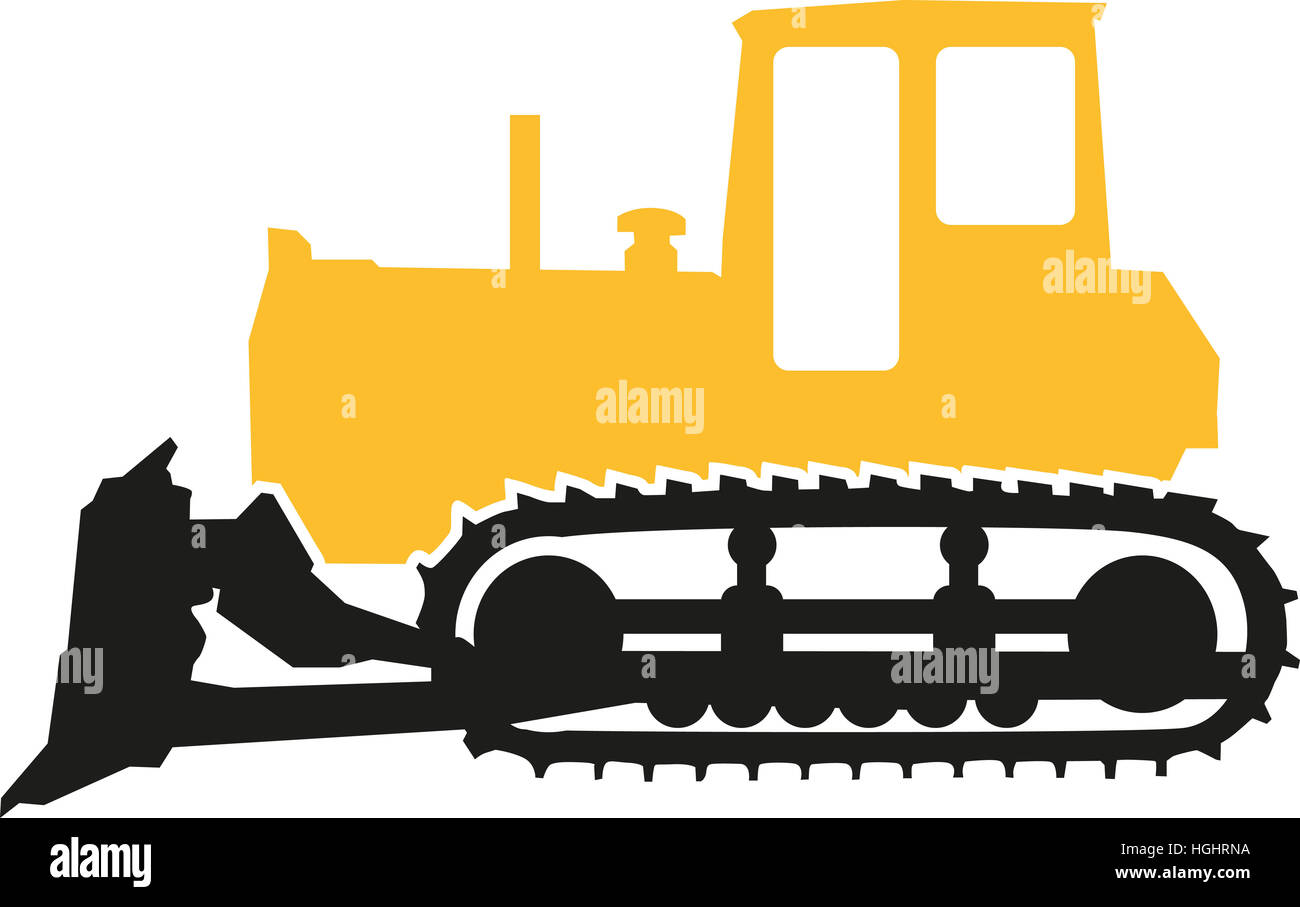 Bulldozer en noir et jaune Banque D'Images