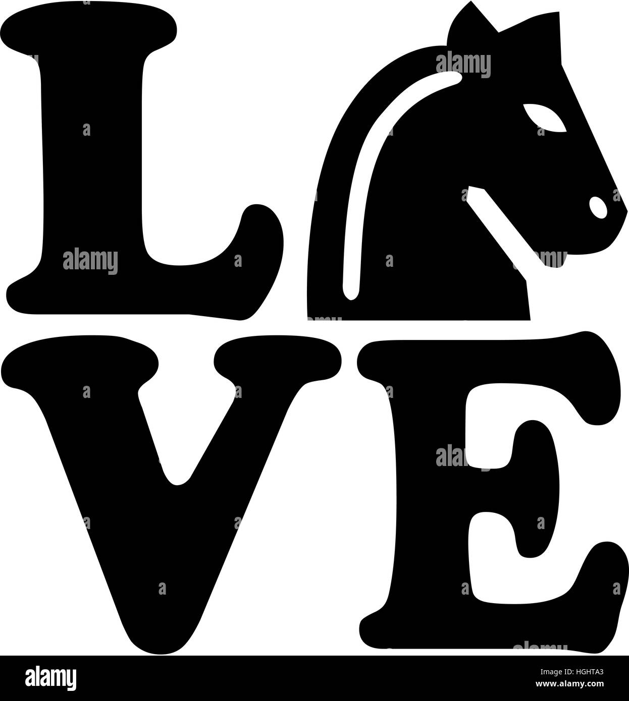 L'amour avec des chevaux. Banque D'Images