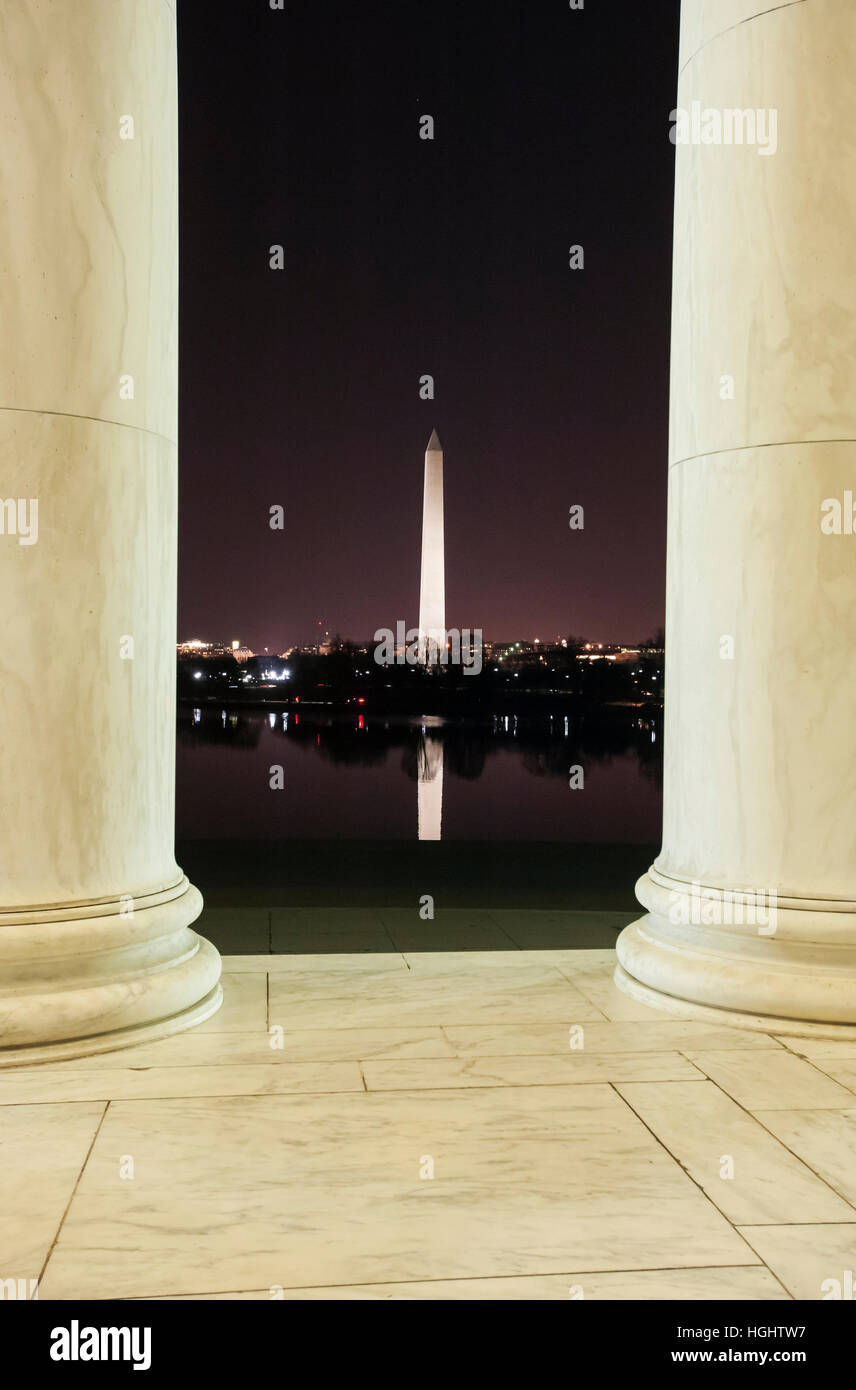 Washington Monument des marches du monument de Jefferson, Washington, D.C. Banque D'Images