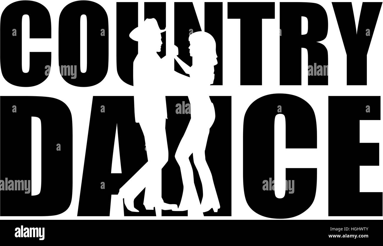 Mot de danse country avec ossature Banque D'Images