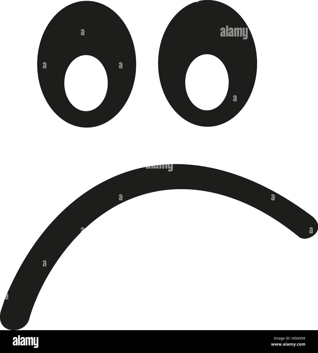 Visage de smiley triste Banque D'Images