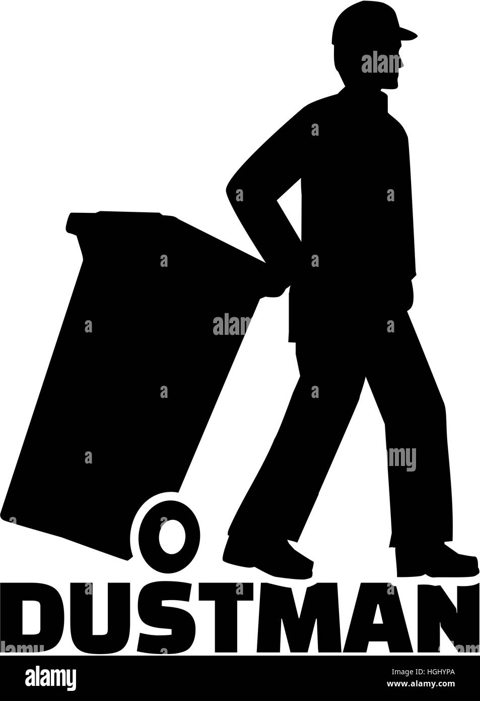 Éboueur avec titre de poste dustman Banque D'Images