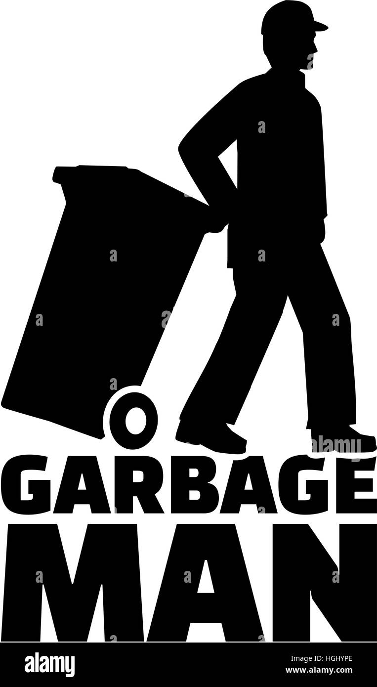 Éboueur avec titre de l'offre Banque D'Images