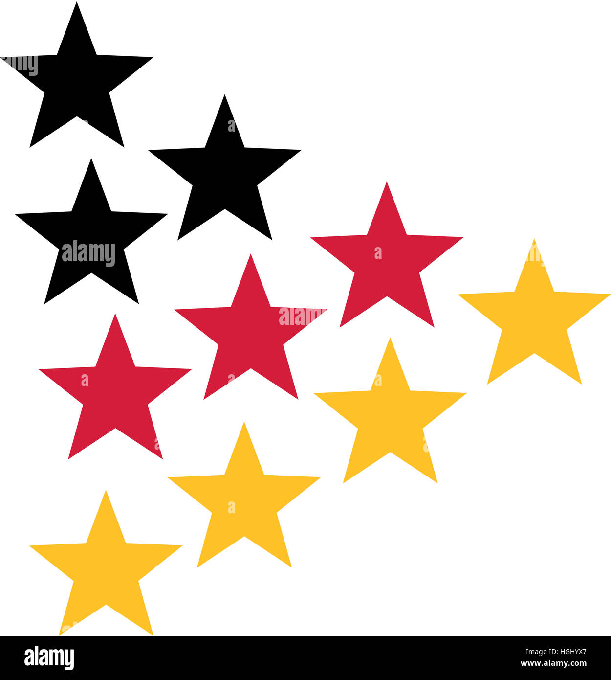Étoiles dans les couleurs allemandes Banque D'Images