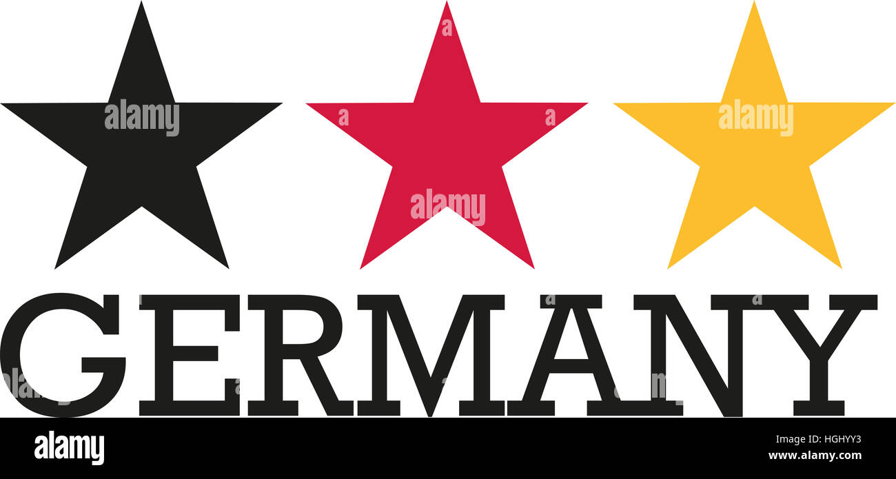 L'Allemagne avec trois étoiles dans les couleurs du drapeau Banque D'Images