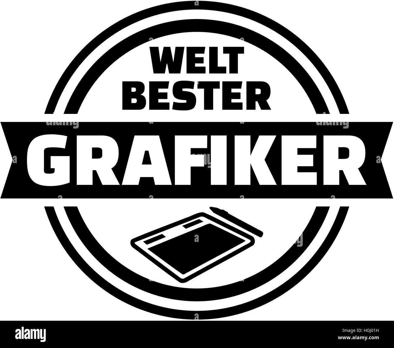 World's best Artiste Graphique. Bouton allemand. Banque D'Images