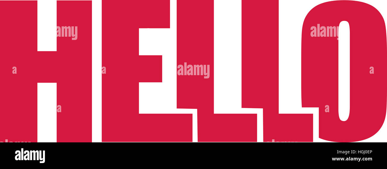 Bonjour le mot Banque D'Images