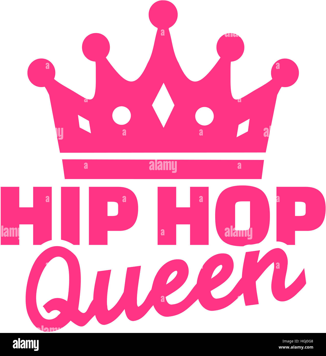 La reine du hip hop avec couronne Banque D'Images