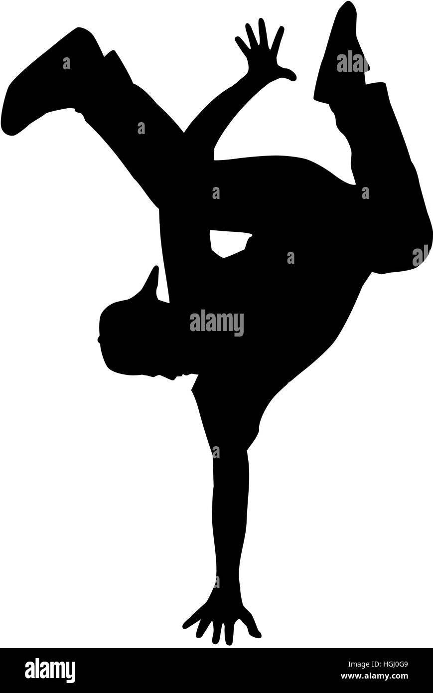 Silhouette danseuse hip hop Banque D'Images