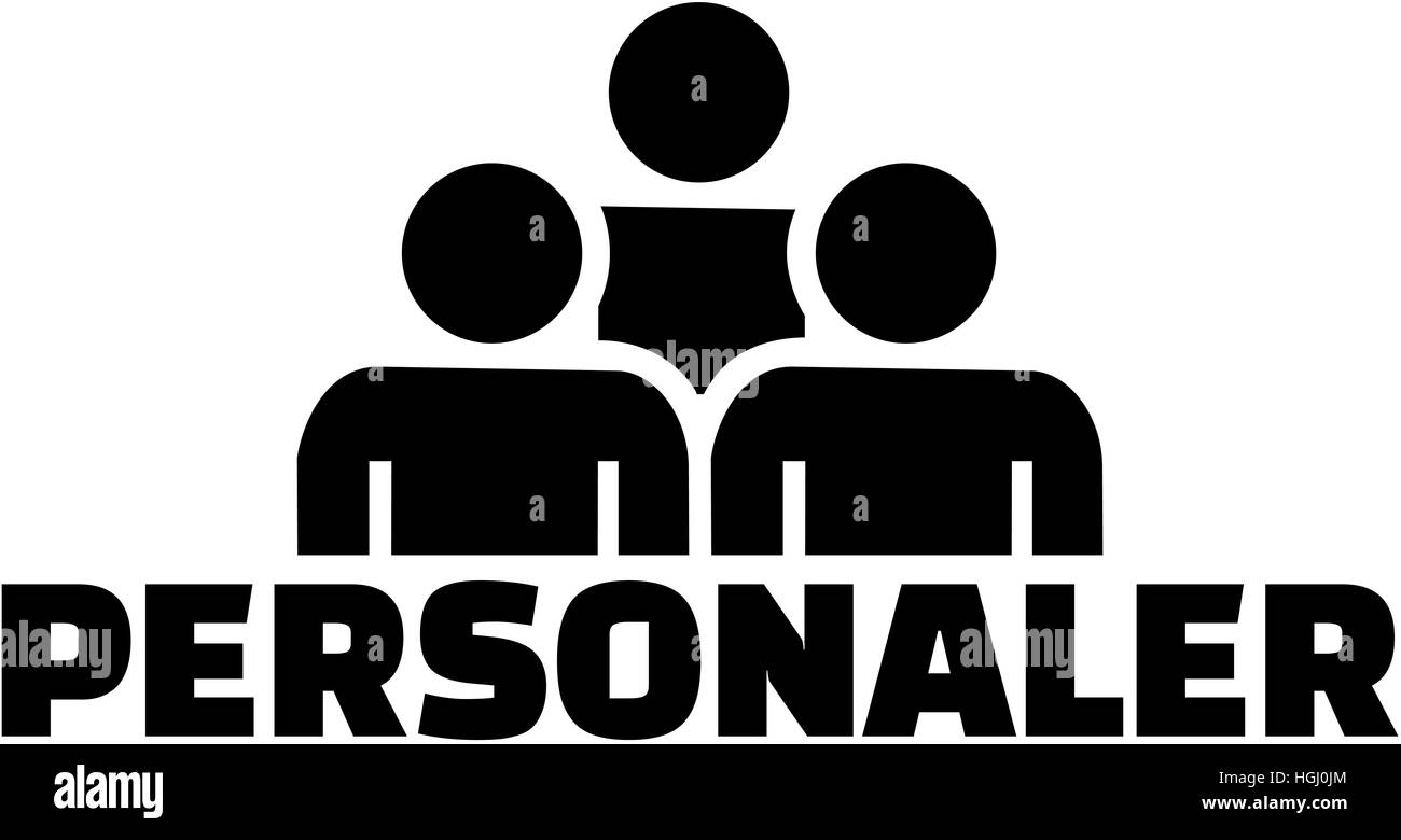L'icône du gestionnaire des RH en allemand Banque D'Images