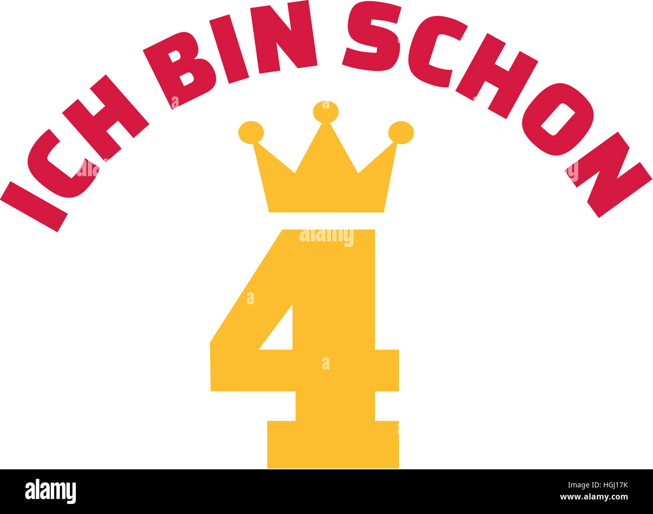 Quatrième anniversaire - je suis déjà 4 ans Banque D'Images