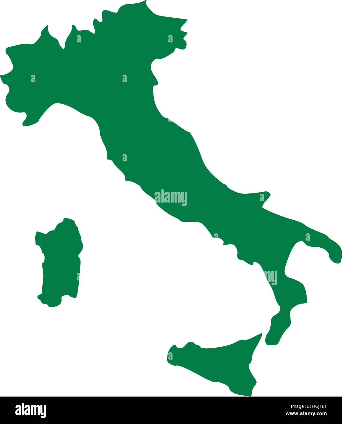 Carte de l'Italie avec la Sicile et la Sardaigne Banque D'Images