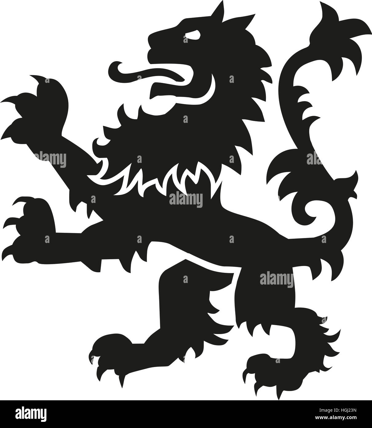 Arme héraldique lion avec détails Banque D'Images