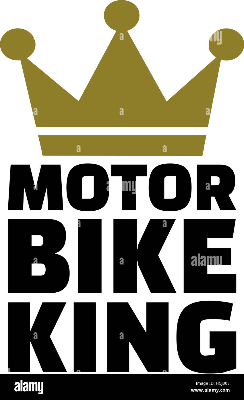 Le roi avec couronne moto Banque D'Images