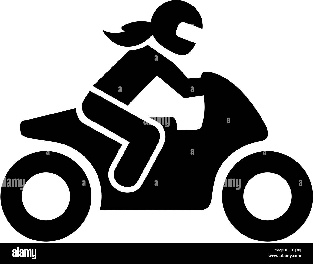 L'icône du pilote moto femme Photo Stock - Alamy