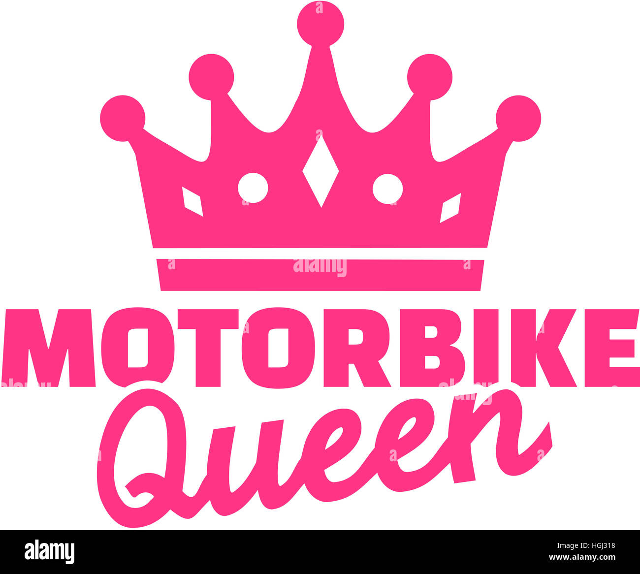 Queen avec couronne moto Banque D'Images