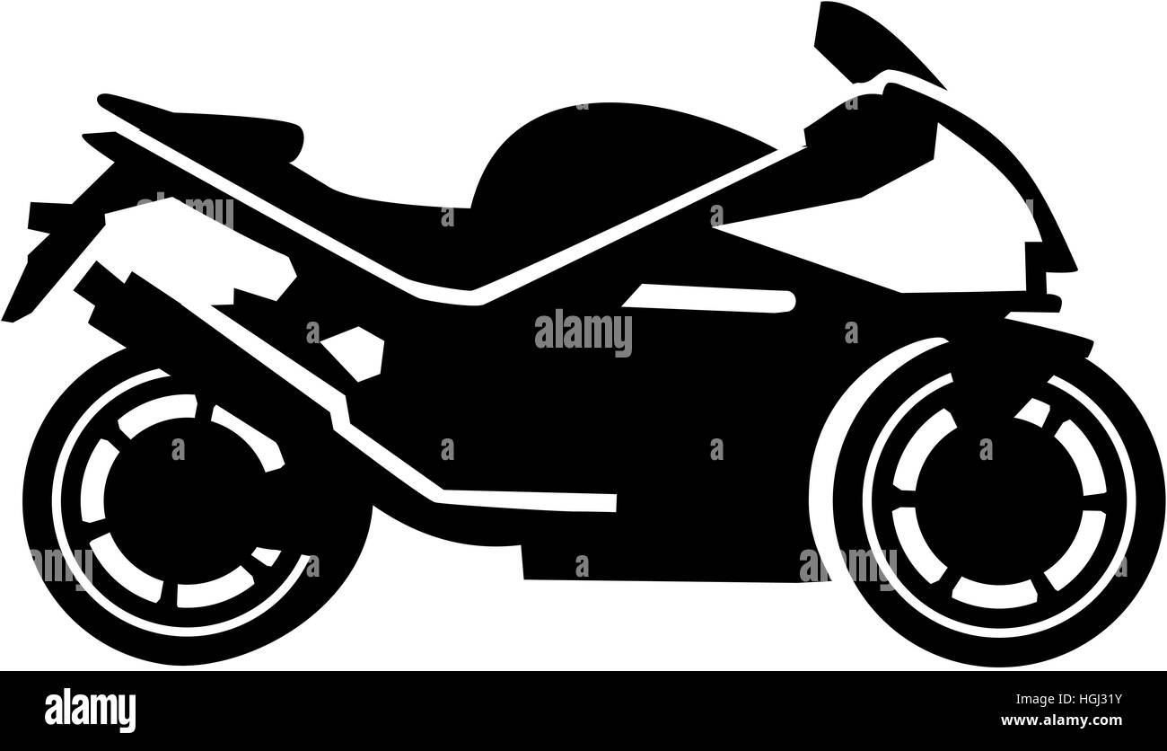 Silhouette de moto Banque D'Images