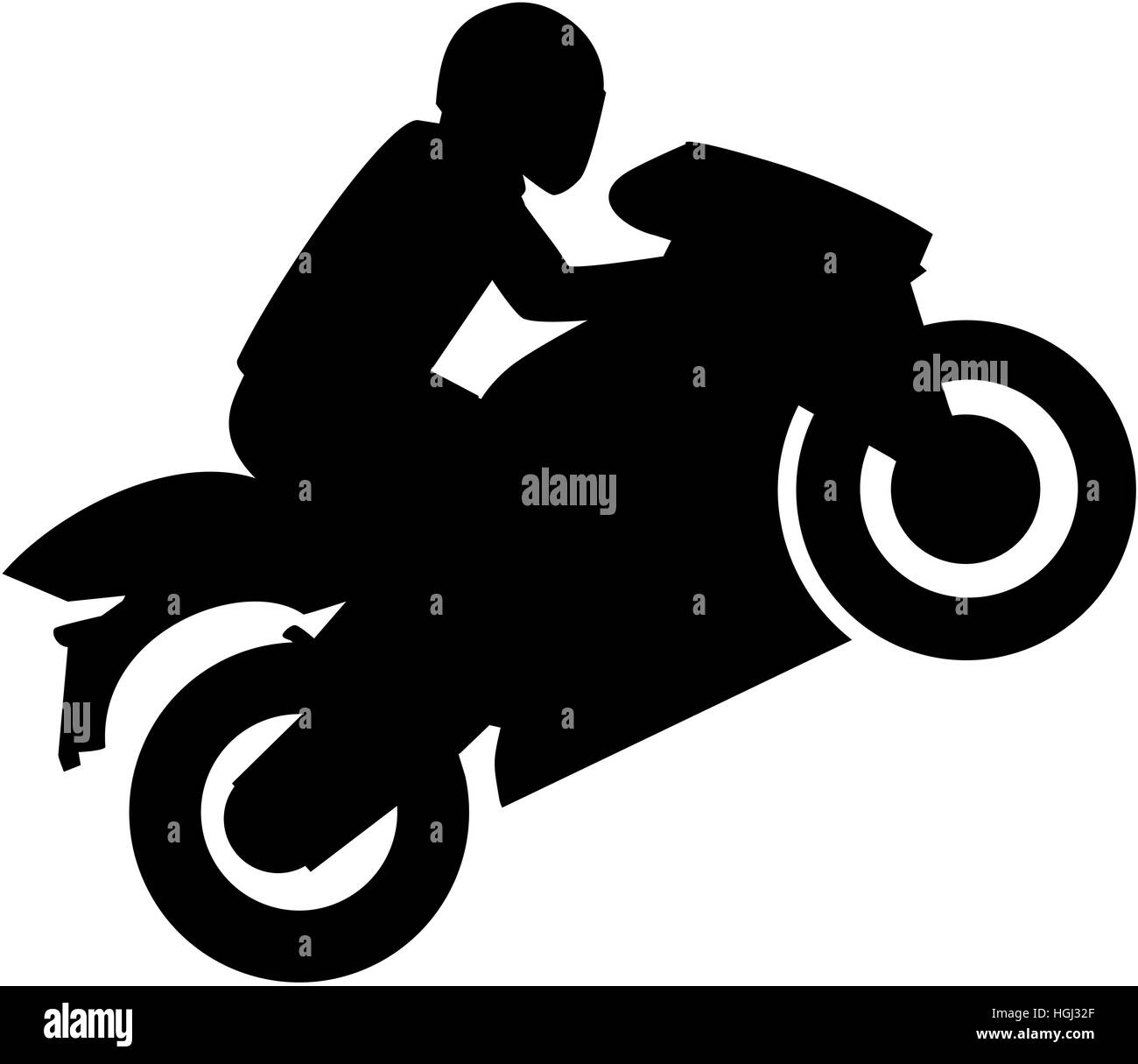 Stunt moto motard Banque D'Images