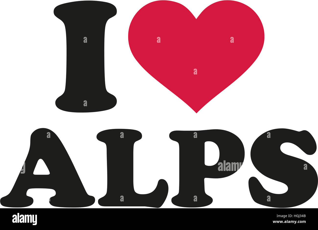 J’aime les Alpes Banque D'Images
