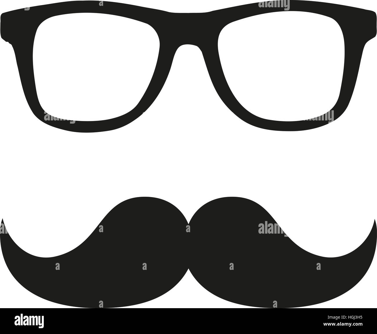Moustache avec verres Banque D'Images