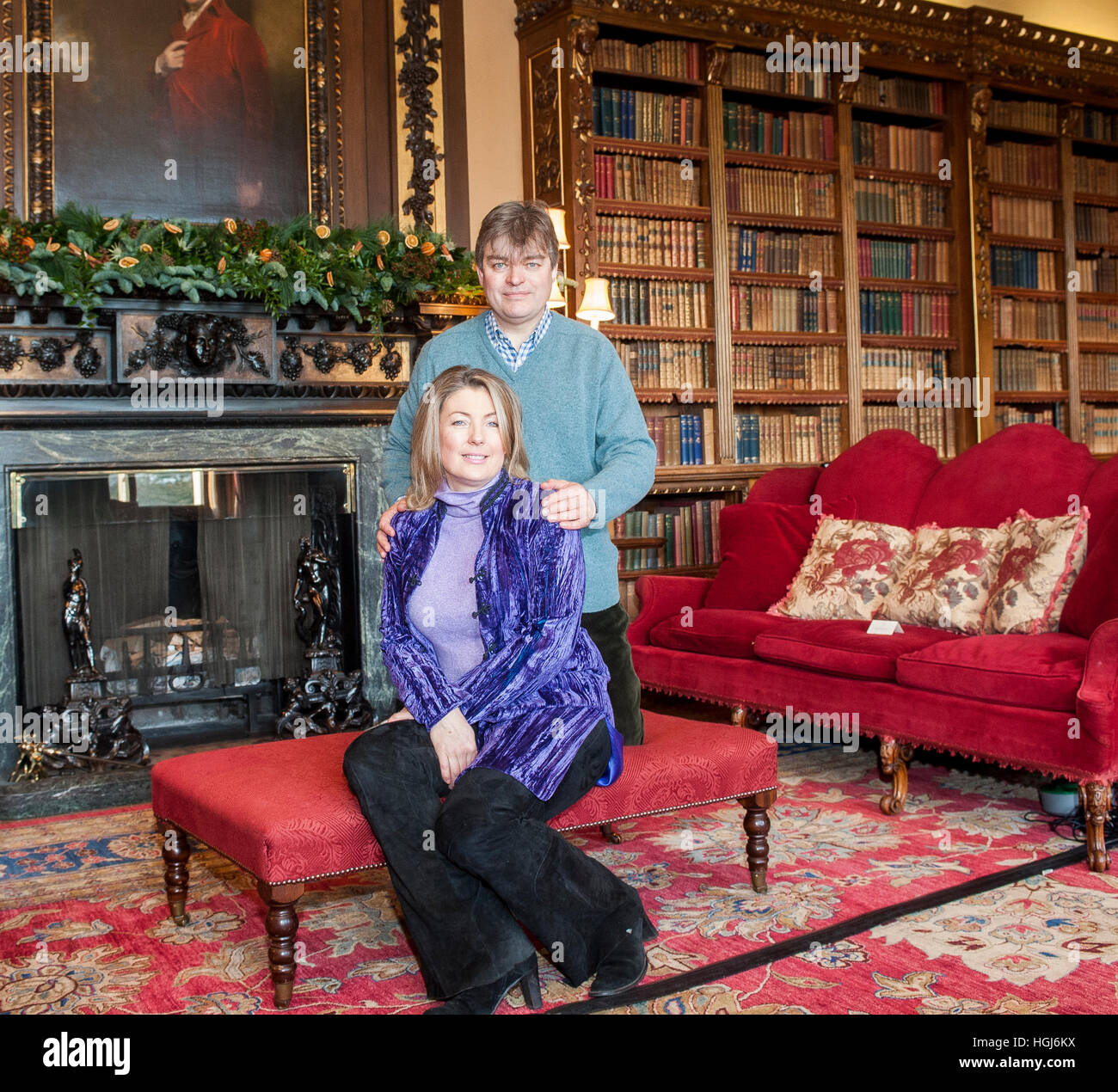 Le comte et la Comtesse de Carnarvon à leur accueil Château de