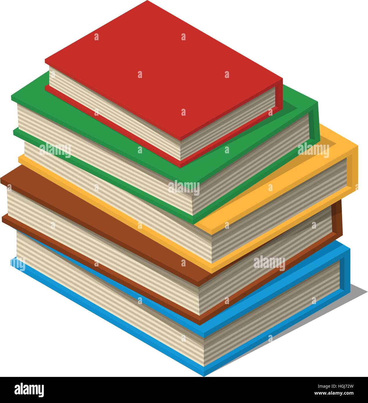 Pile de nouveau 3d livres colorés et des tutoriels. Classbooks isométrique télévision et les manuels scolaires. Logo symbole de l'éducation. Vector Illustration technique. Illustration de Vecteur