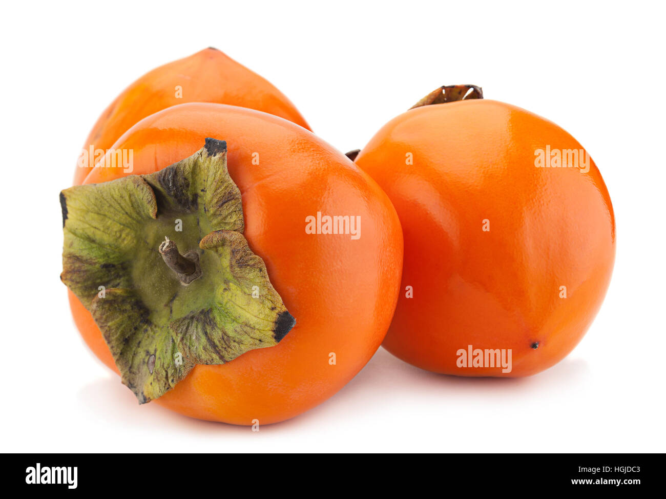 Fruit kaki libre isolé sur fond blanc Banque D'Images