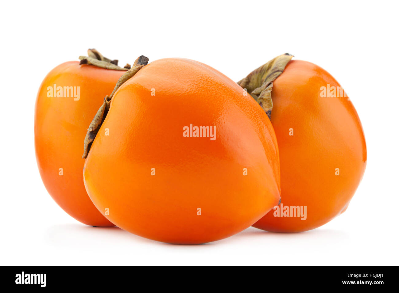 Fruit kaki libre isolé sur fond blanc Banque D'Images