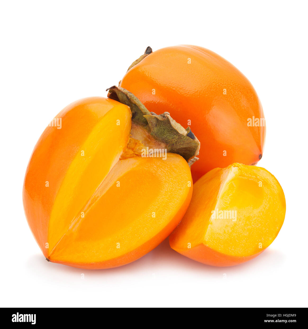 Fruit kaki libre isolé sur fond blanc Banque D'Images