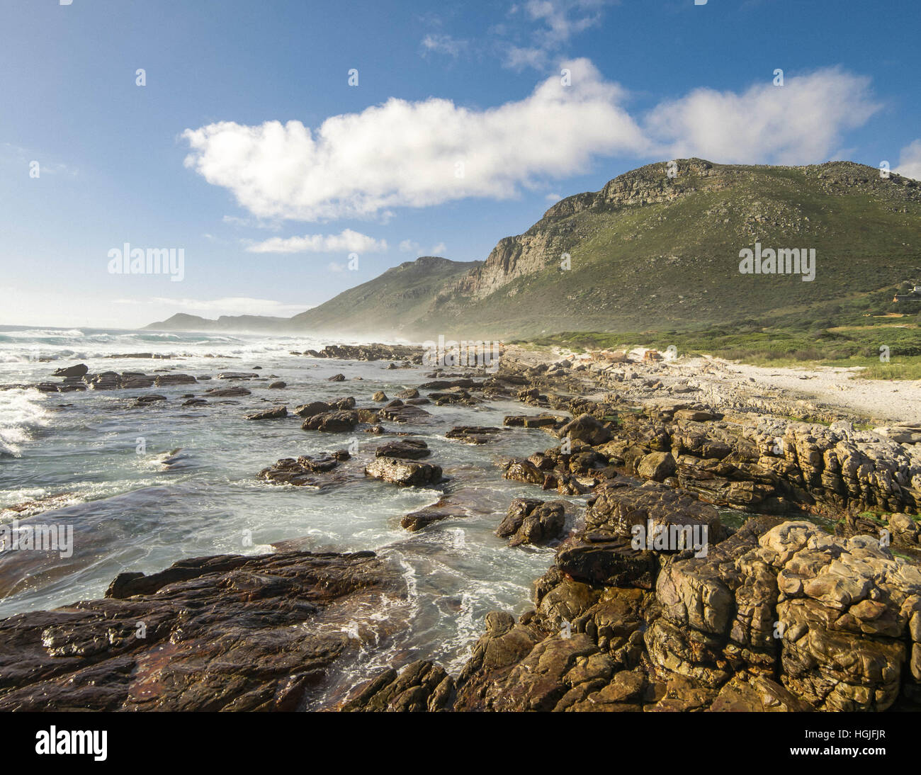 Plage de la côte sud de l'Afrique du Sud. Le Chapmans Peak drive. Banque D'Images