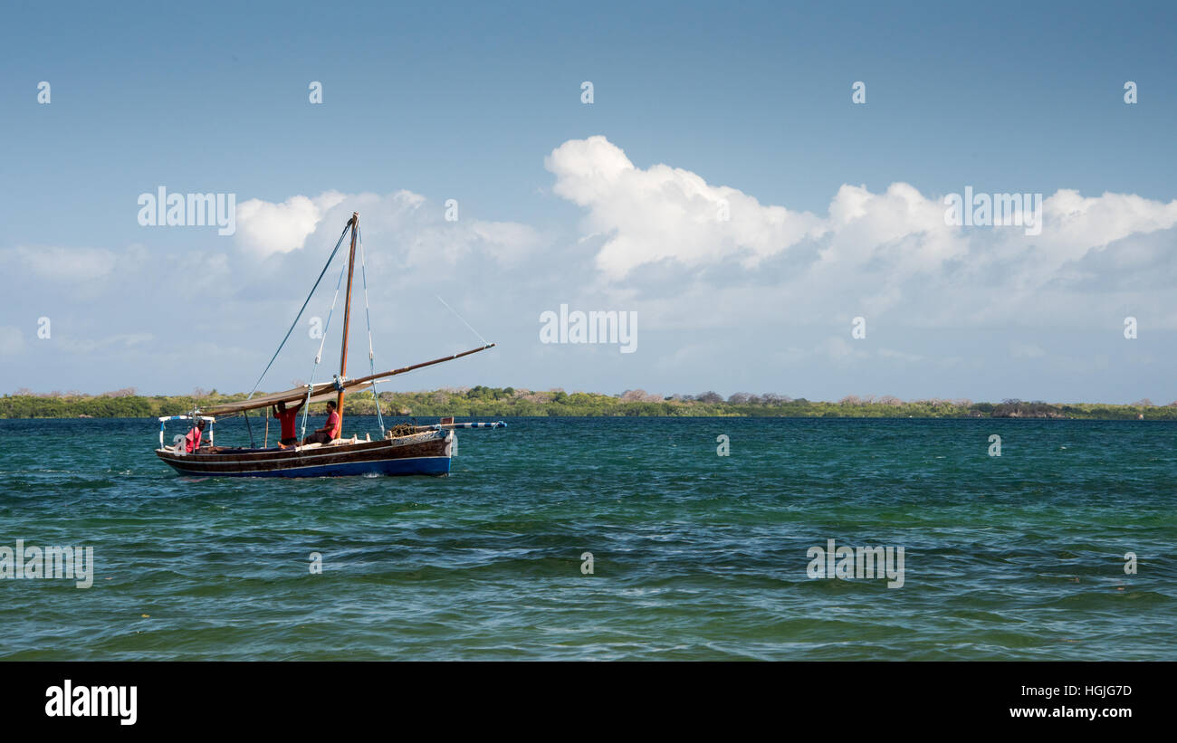 Bateau de pêche, île de Mafia, Tanzanie Banque D'Images