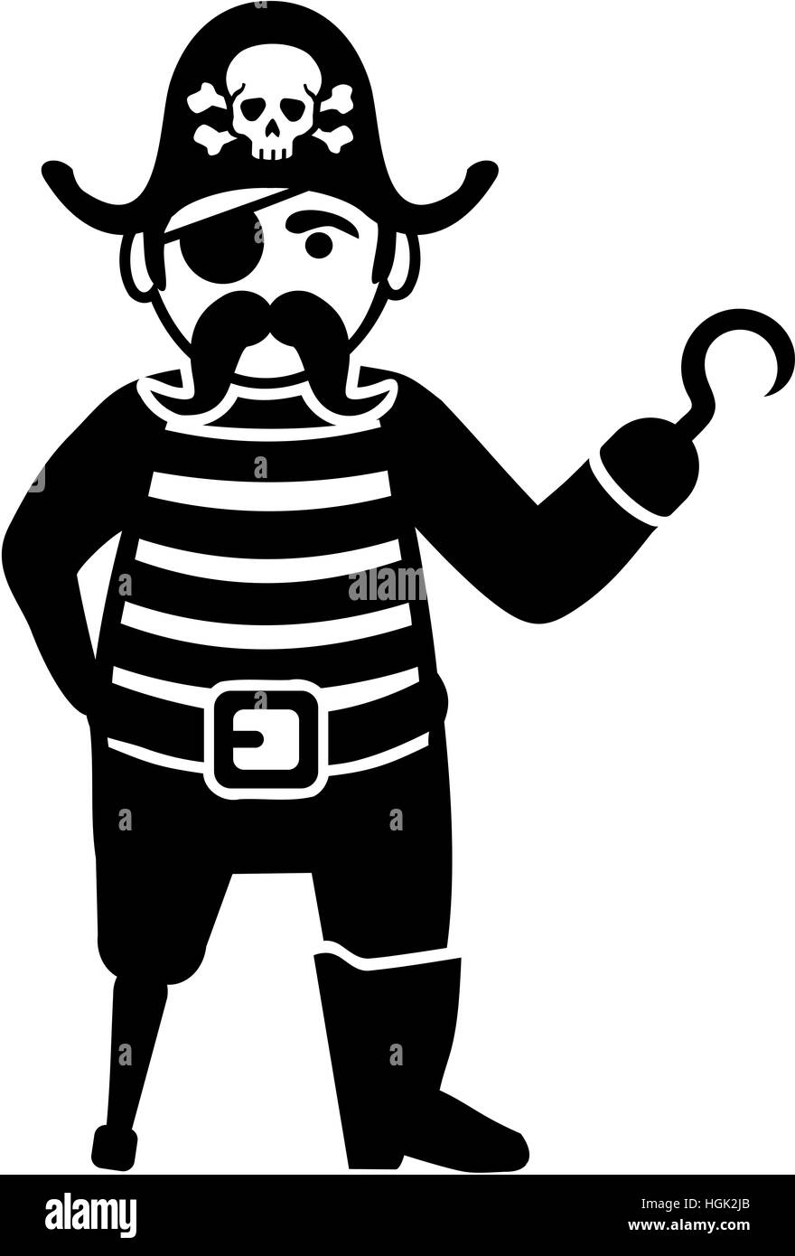 Cache-oeil pirate avec crochet et Banque D'Images