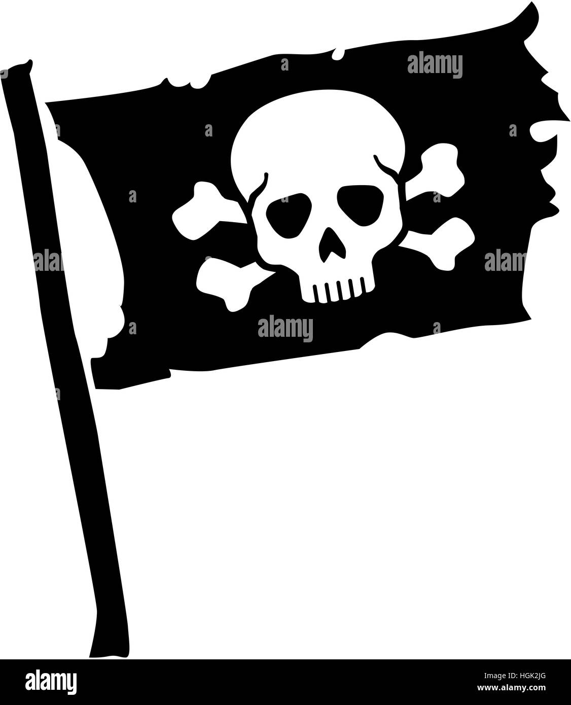 Drapeau pirate avec tête de mort Banque D'Images
